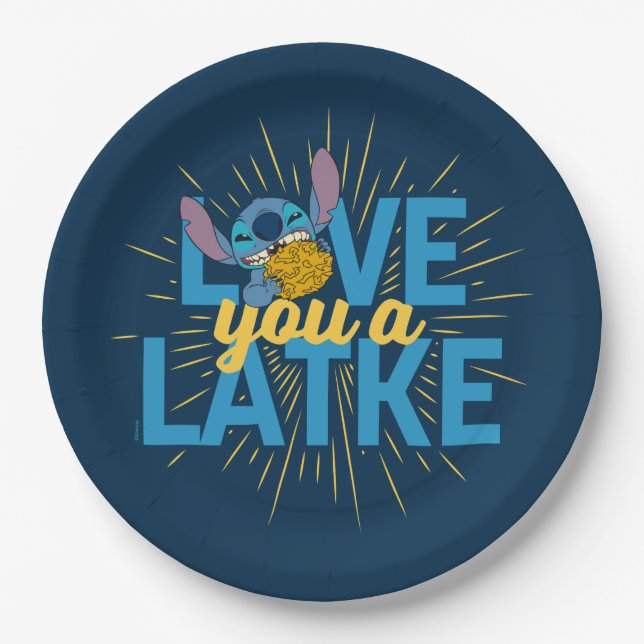 Assiettes En Carton Stitch | Love You a Latke (Devant)