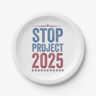 Assiettes En Carton Stop Project 2025 Trump Harris American Patroitic