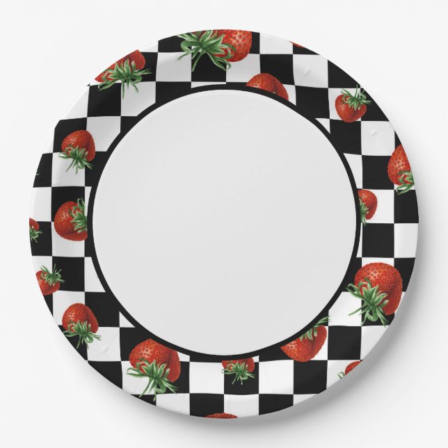 Assiettes En Carton Strawberry  (Devant)