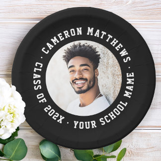 Assiettes En Carton Student graduation photo modern black
