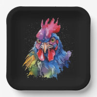 Style d'aquarelle de poulet du coq du pays