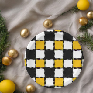 Assiettes En Carton Style de tableau d'échecs