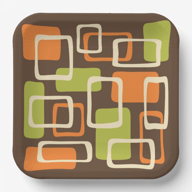 Assiettes En Carton Style moderne du milieu du siècle (Recto)