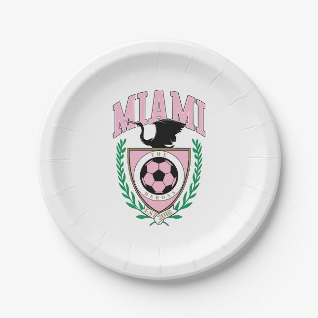Assiettes En Carton Style Varsity de football de Miami (Devant)