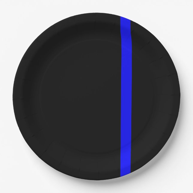 Assiettes En Carton Style vertical Symbolique Ligne Bleue Mince (Devant)