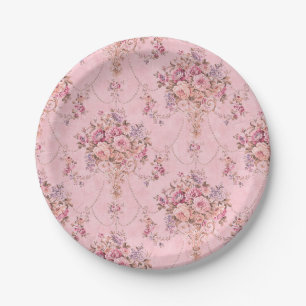 Assiettes En Carton Style victorien rose français antique Rococo flora