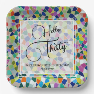 Assiettes En Carton Stylish Colorful Mosaic Bonjour Trente 30e anniver