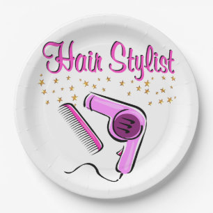 ASSIETTES EN CARTON STYLISTE DE CHEVEUX EXCEPTIONNEL ET BEAUTICIEN