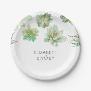 Assiettes En Carton Succulents Mariage de verdure