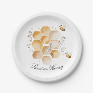 Assiettes En Carton Sucré comme Baby shower d'abeille de miel