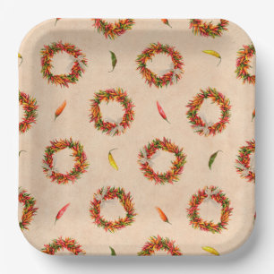 Assiettes En Carton Sud-Ouest du Chili Ristra Wreaths partout sur Moti