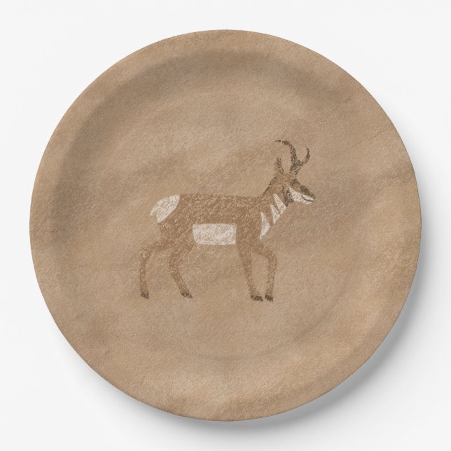 Assiettes En Carton Sud-Ouest Pronghorn Promenade Antelope Plaques en  (Devant)