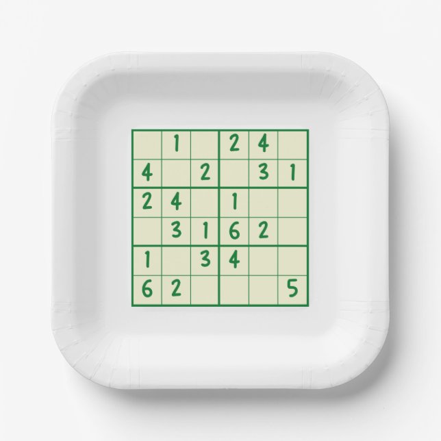 Assiettes En Carton Sudoku Puzzles (Recto)