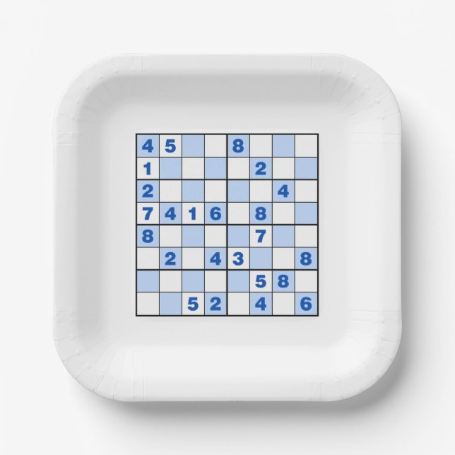 Assiettes En Carton Sudoku Puzzles (Recto)