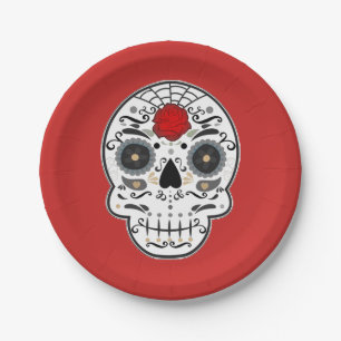 Assiettes En Carton Sugar Skeleton Party Mexicaine Espagnol Skeleton