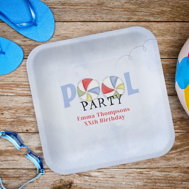 Assiettes En Carton Summer Beach Balls Party Cute Custom (Créateur téléchargé)