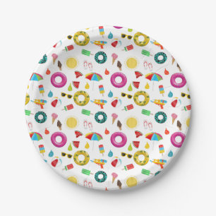 Assiettes En Carton Summer Party Beach Pool Motif Amusant