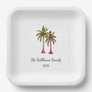 Assiettes En Carton Summer Tropical Palm Trees de natation Pool Party