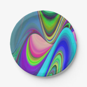 Assiettes En Carton Summerfeel, Rainbowart 3D Abstrait