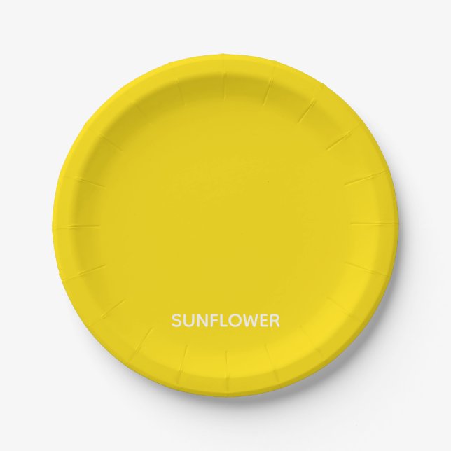 Assiettes En Carton Sunflower jaune Nom de la couleur (Devant)