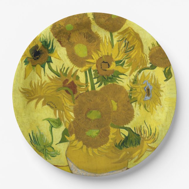 Assiettes En Carton Sunflowers par Vincent Van Gogh (Devant)