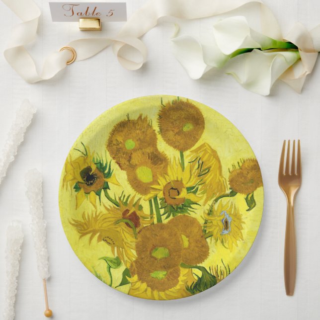 Assiettes En Carton Sunflowers Vincent van Gogh (Mariage)