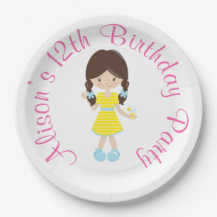 Assiettes En Carton Sunshine et Lemonade Brunette Girl