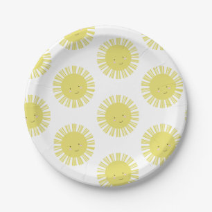 Assiettes En Carton Sunshine Jaune Baby shower fête d'anniversaire