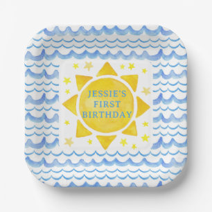 Assiettes En Carton Sunshine Thème 1er Anniversaire Fête Ocean Sun Sta