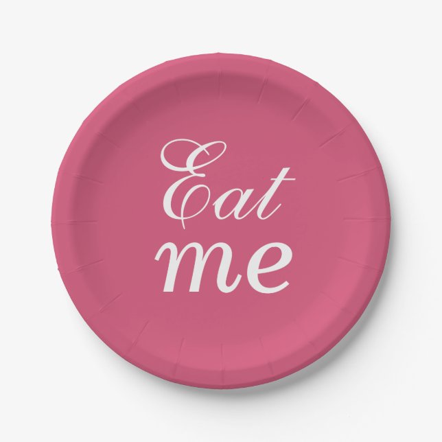 Assiettes En Carton Super Cute Mange Me Plate - rose (Devant)