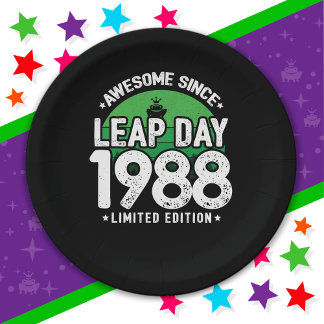 Assiettes En Carton Super depuis 1988 Leap Année Jour Février 29 Anniv