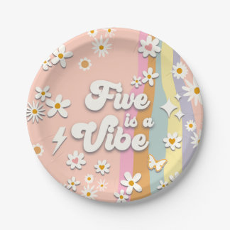 Assiettes En Carton Super Five est une plaque d'anniversaire Vibe