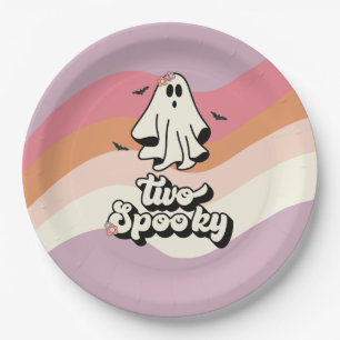Assiettes En Carton super Ghost retro Halloween Deux Anniversaire Éffr