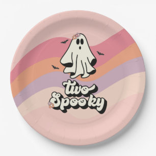 Assiettes En Carton super Ghost retro Halloween Deux Anniversaire Éffr