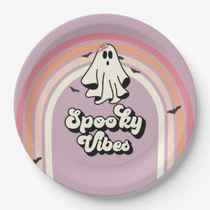 Assiettes En Carton super Ghost retro Halloween Vibes Éffrayantes Anni