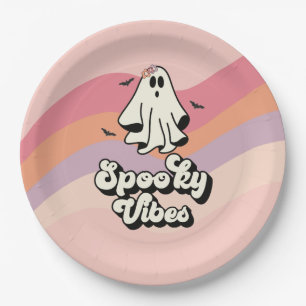 Assiettes En Carton super Ghost retro Halloween Vibes Éffrayantes Anni
