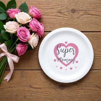 Assiettes En Carton Super Mommy Personalized Best Mom Gift Paper Plate