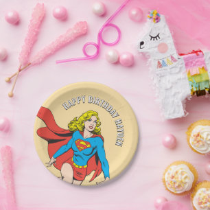 Assiettes En Carton Supergirl en mouvement