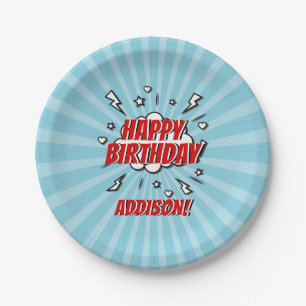 Assiettes En Carton Superhero Comic Anniversaire de la fête Plaque pap