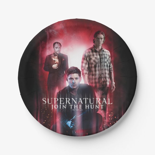 Assiettes En Carton Supernatural Crowley, Dean et Sam (Devant)