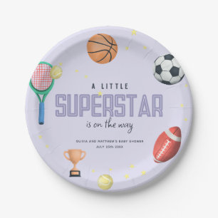 Assiettes En Carton Superstar de sport mignonne filles Baby shower vio