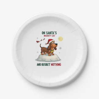 Assiettes En Carton Sur la liste de Noël méchants du Père Noël, ne reg