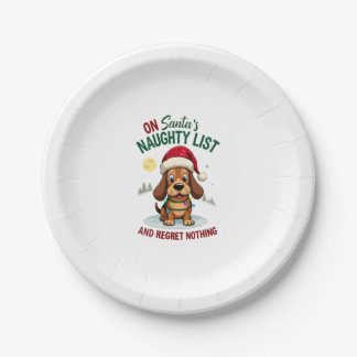 Assiettes En Carton Sur la liste de Noël méchants du Père Noël, ne reg