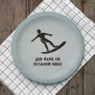 Assiettes En Carton Surf guy surf surfer vague - votre texte sur mascu