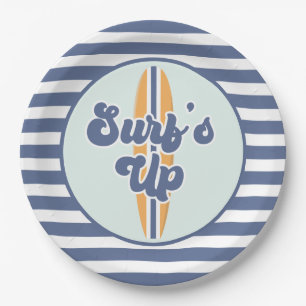 Assiettes En Carton Surf Up Surboard Beach Anniversaire