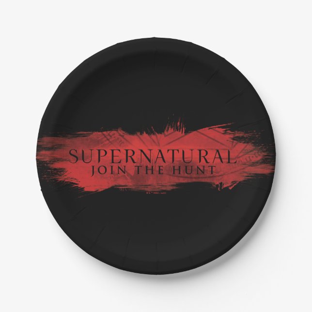 Assiettes En Carton Surnaturel "Join Hunt" Red Splash (Devant)