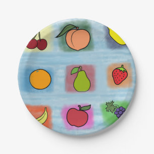 Assiettes En Carton Surprise des fruits
