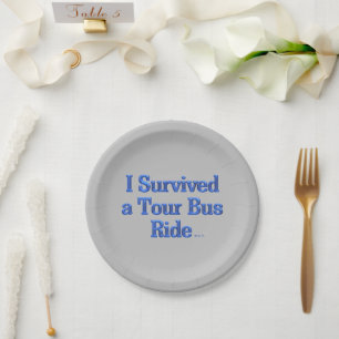 Assiettes En Carton Survied a Tour Bus Ride plaques de papier gris