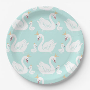 Assiettes En Carton Swan 1er anniversaire Baby shower