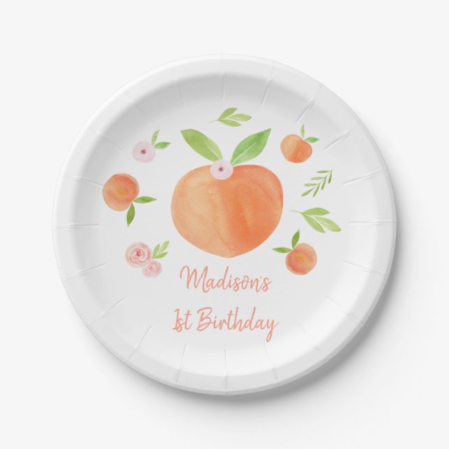 Assiettes En Carton Sweet As A Peach Anniversaire (Devant)